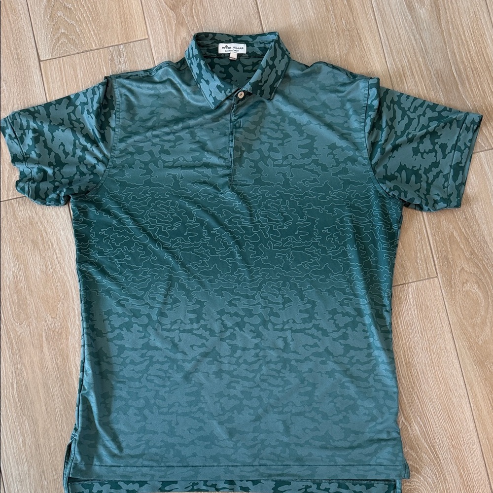 Peter Millar Green Camouflage Polo Shirt